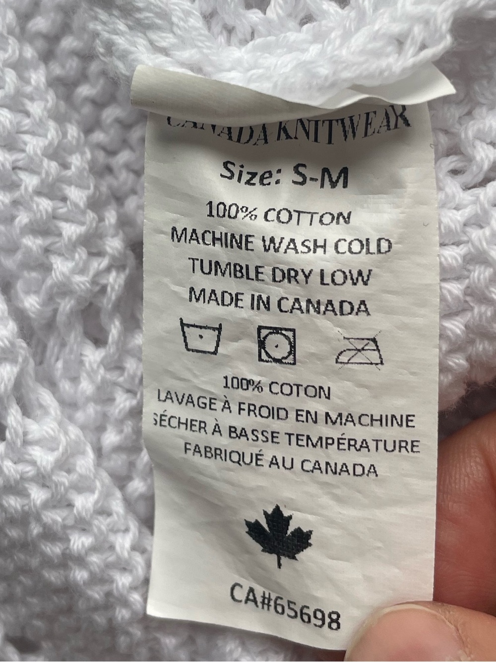 White Knit Midi Dress Cotton Textured Slip Dress Made in Canada Size S M - Picture 9 of 9